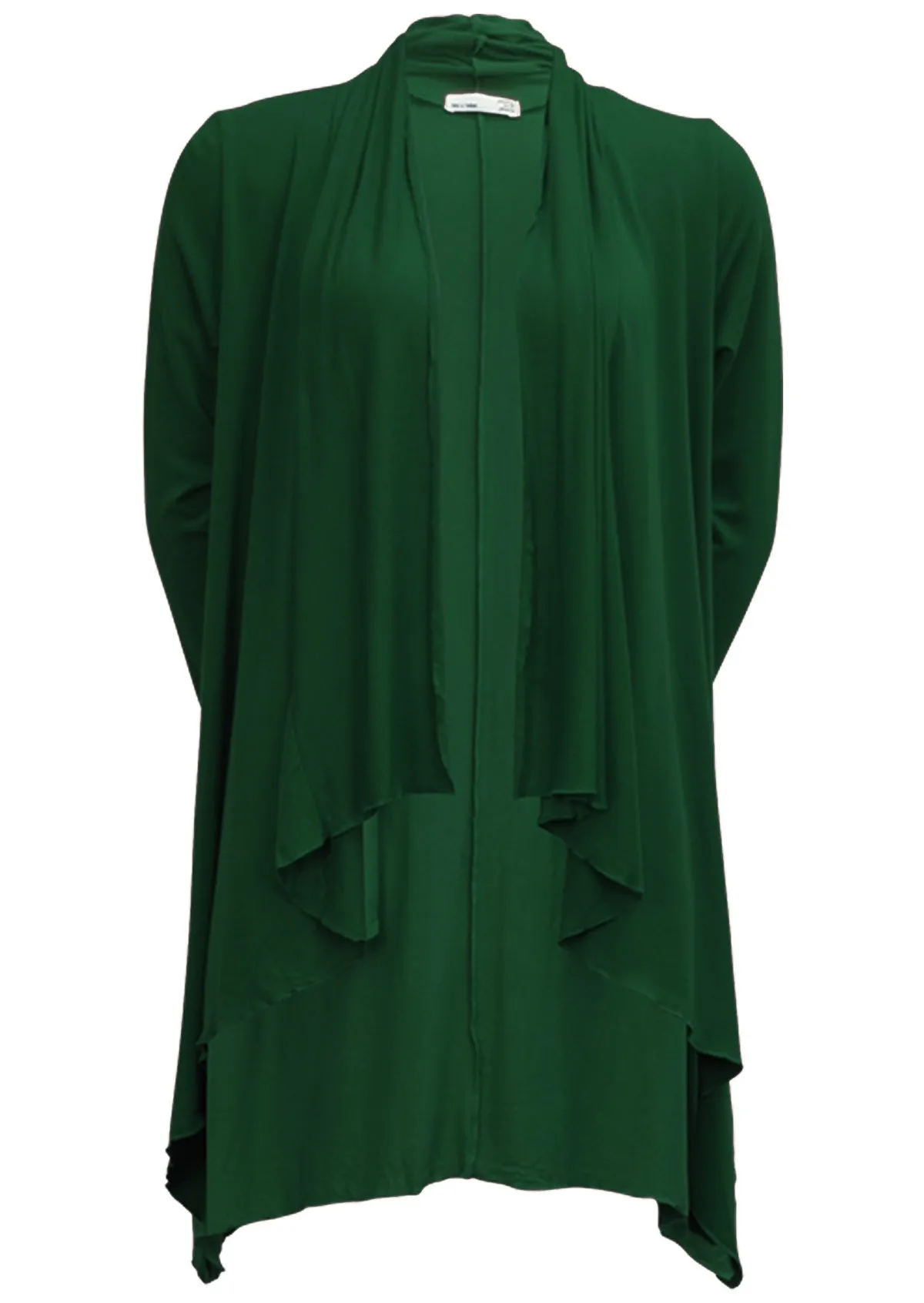 Irregular Hem Stretch Cardi Forest Green