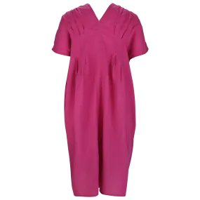 IS Laura V-neck Pleat Dress Fuschia 23