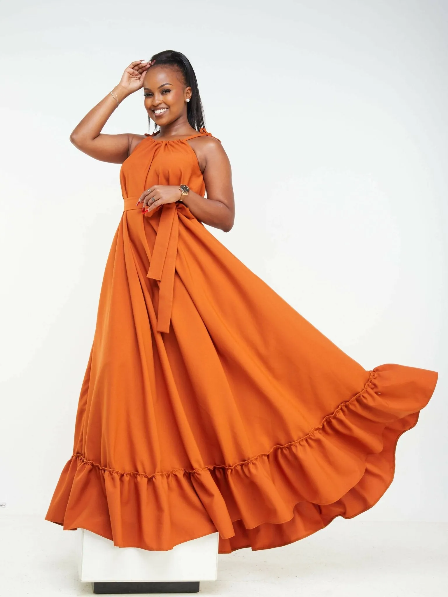 Izulu Lugard Dress - Burnt Orange