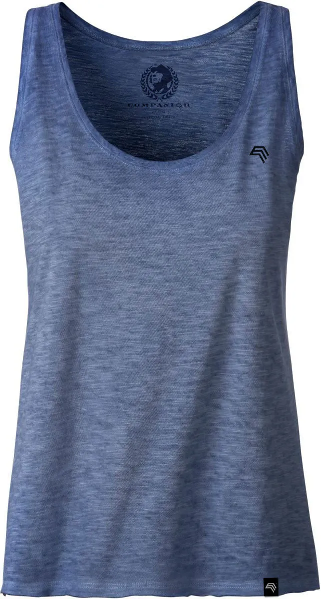 JAN 8017 ― Damen Bio-Baumwolle Flammgarn Tank Top - Denim Blau