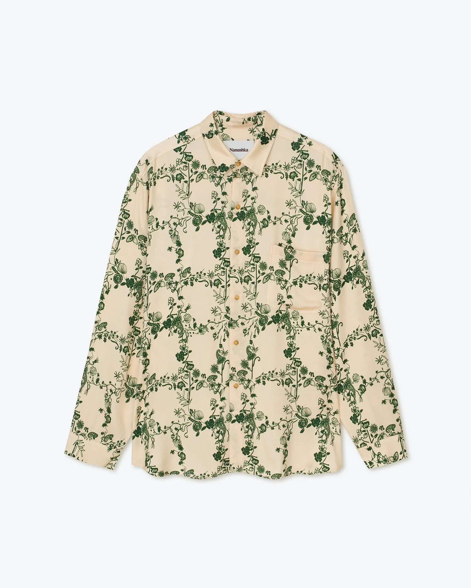 Jari - Sale Ecovero™ Long-Sleeve Shirt - Floral Frame Green