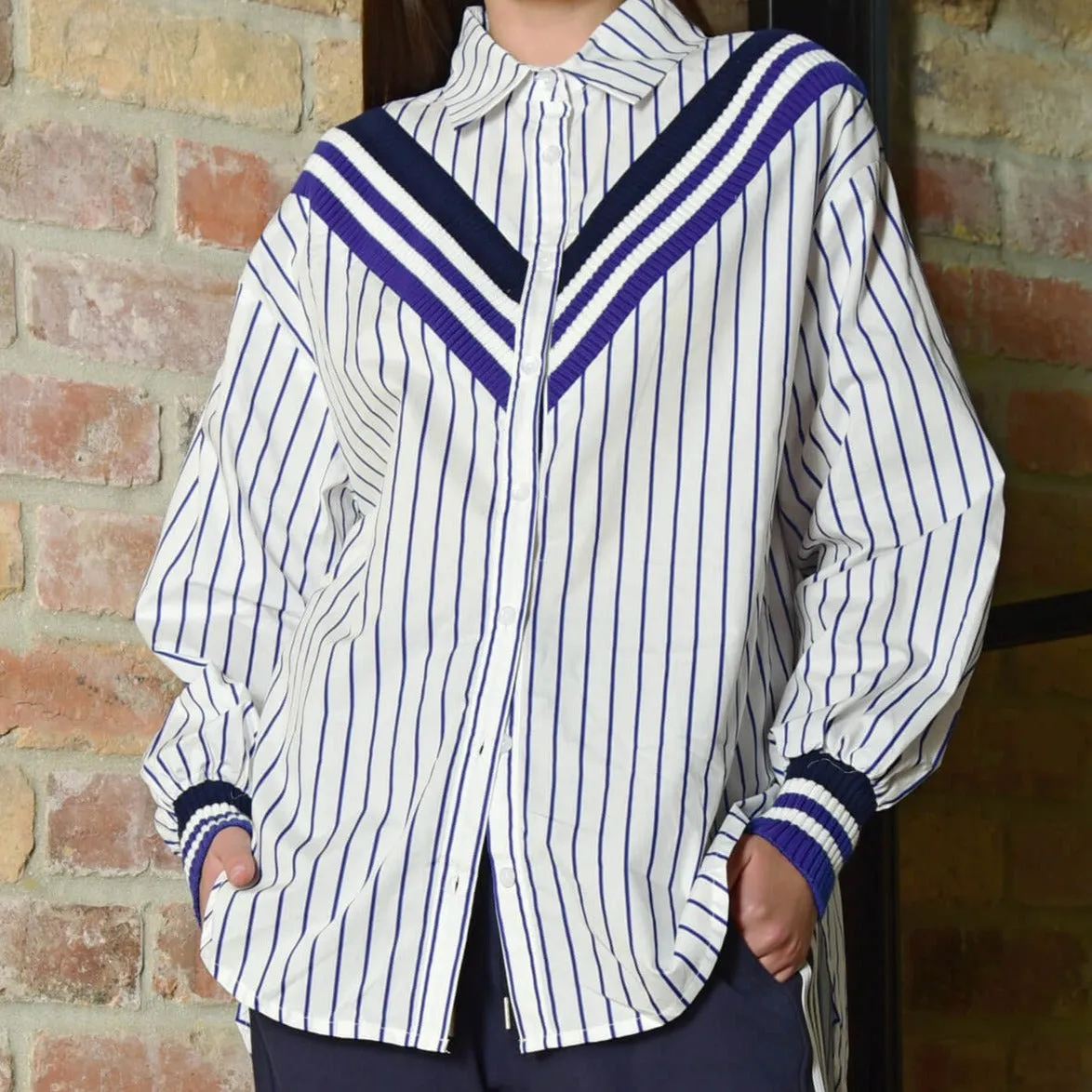 Just A Little Rib Shirt - Blue Stripe - Cooper