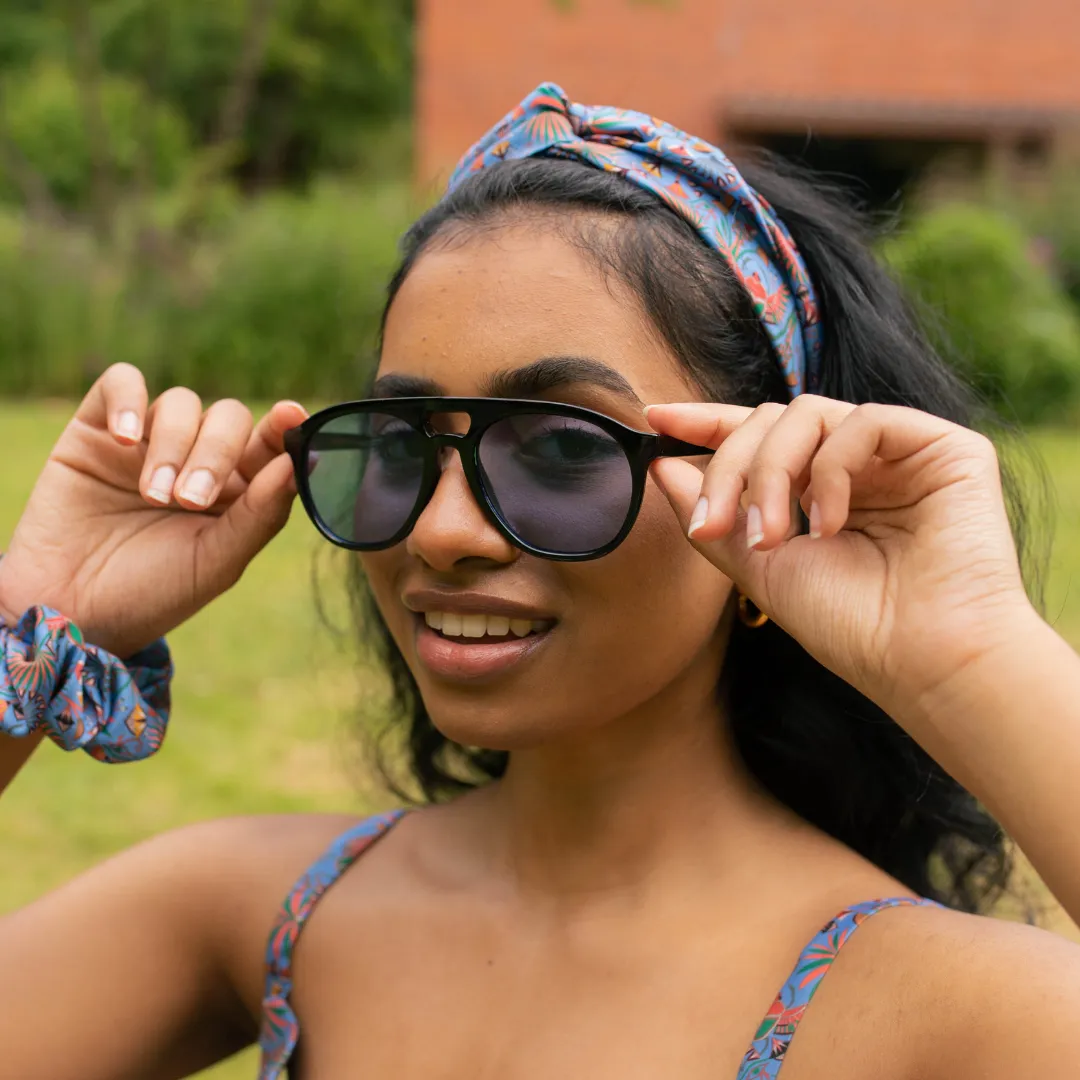 Khepri Print Blue Twist Knot Headband