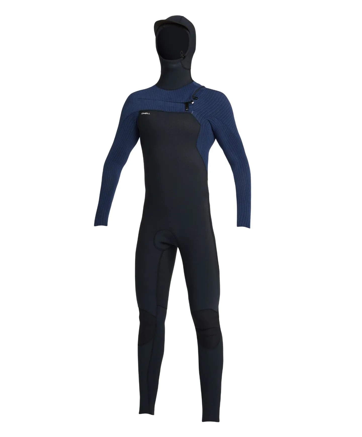 Kid's HyperFreak 5/4  Hooded Steamer Chest Zip Wetsuit - Black Navy