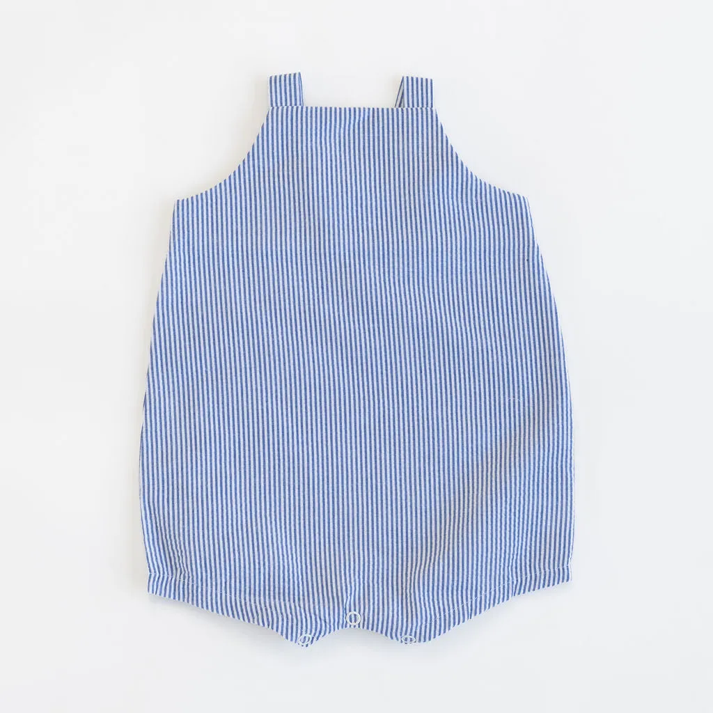 Knotted Shortall in Azure Seersucker