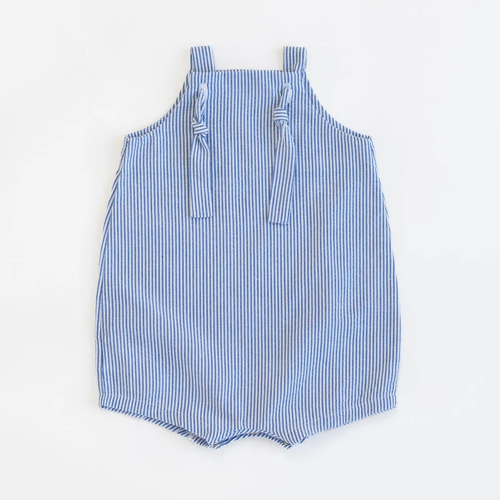 Knotted Shortall in Azure Seersucker