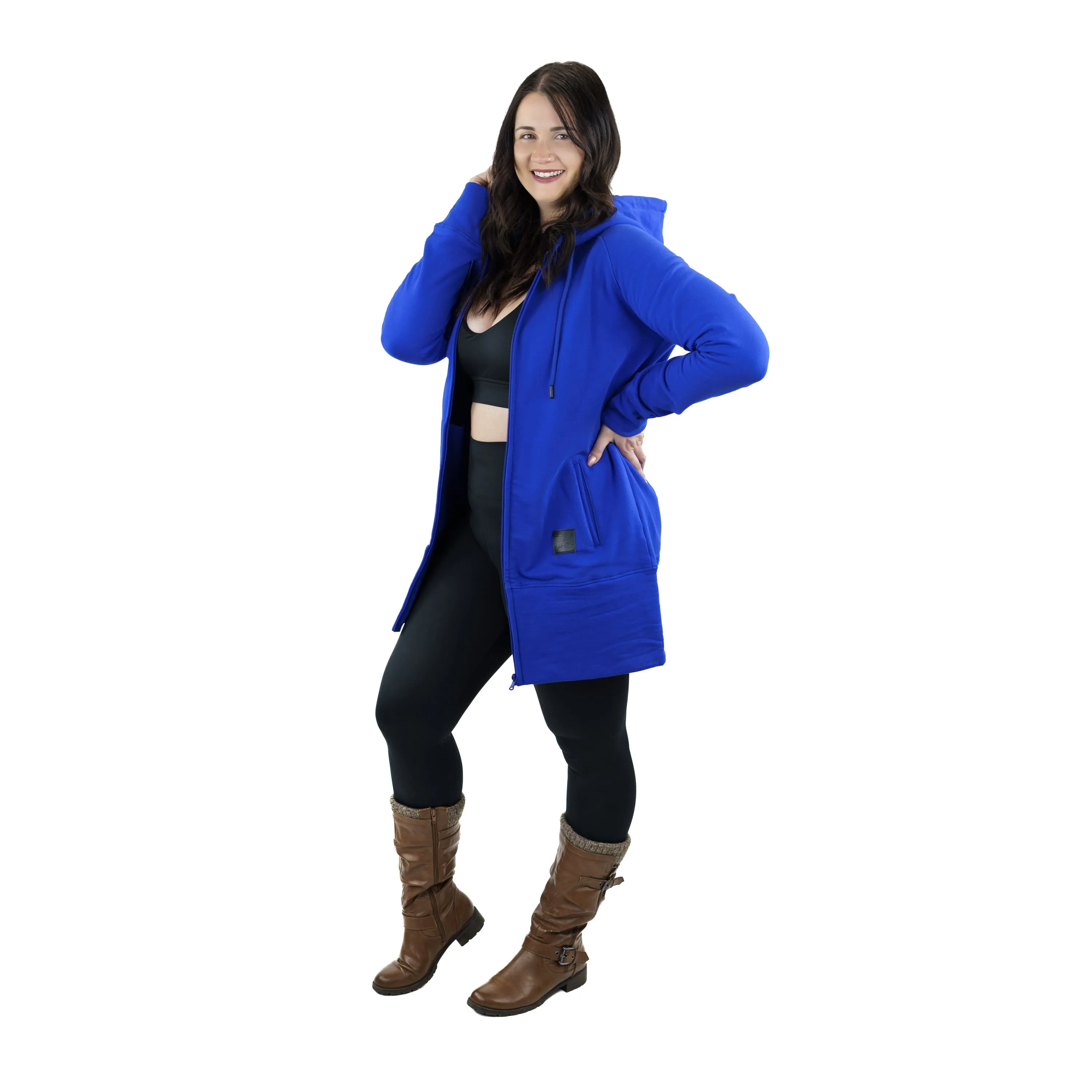 Kora Long Zipup Hoodie Royal Blue