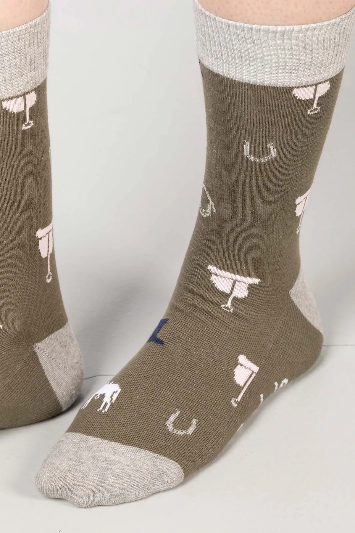 Ladies Pony Print Ankle Socks