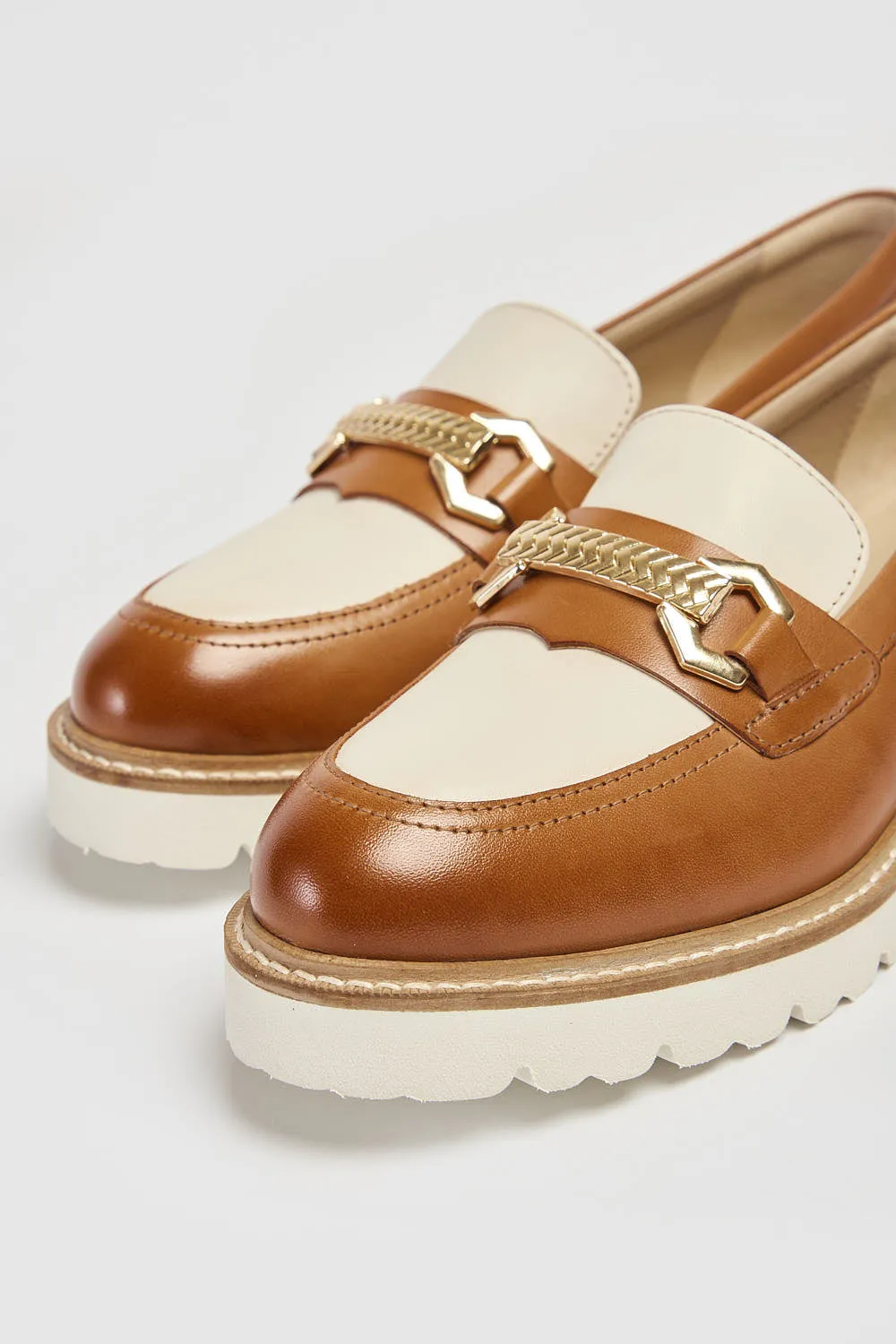 Ladies Slip On Loafers Pod Leather Ladies Shoes Tan Kendal sale