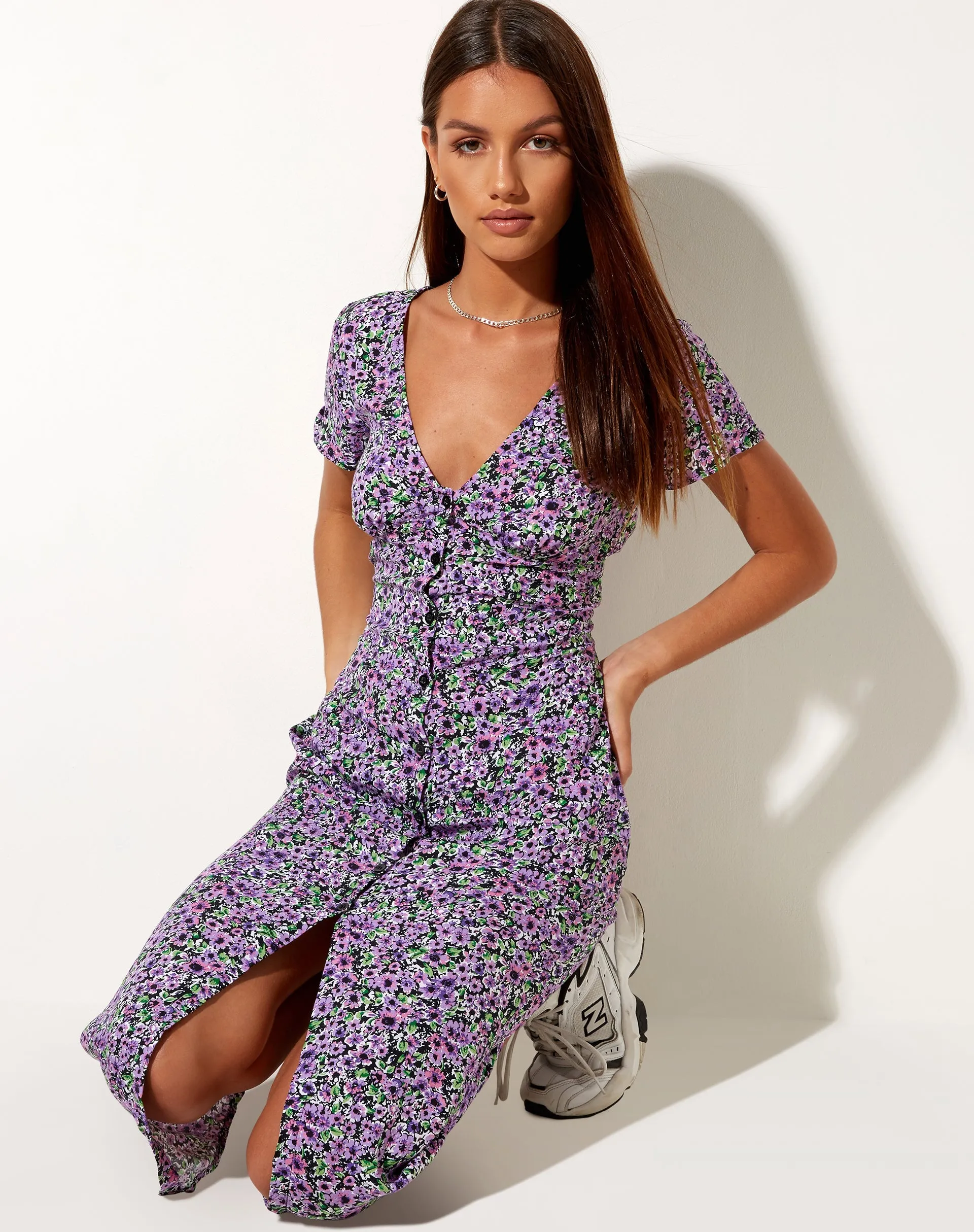 Larin Midi Dress in Lilac Blossom