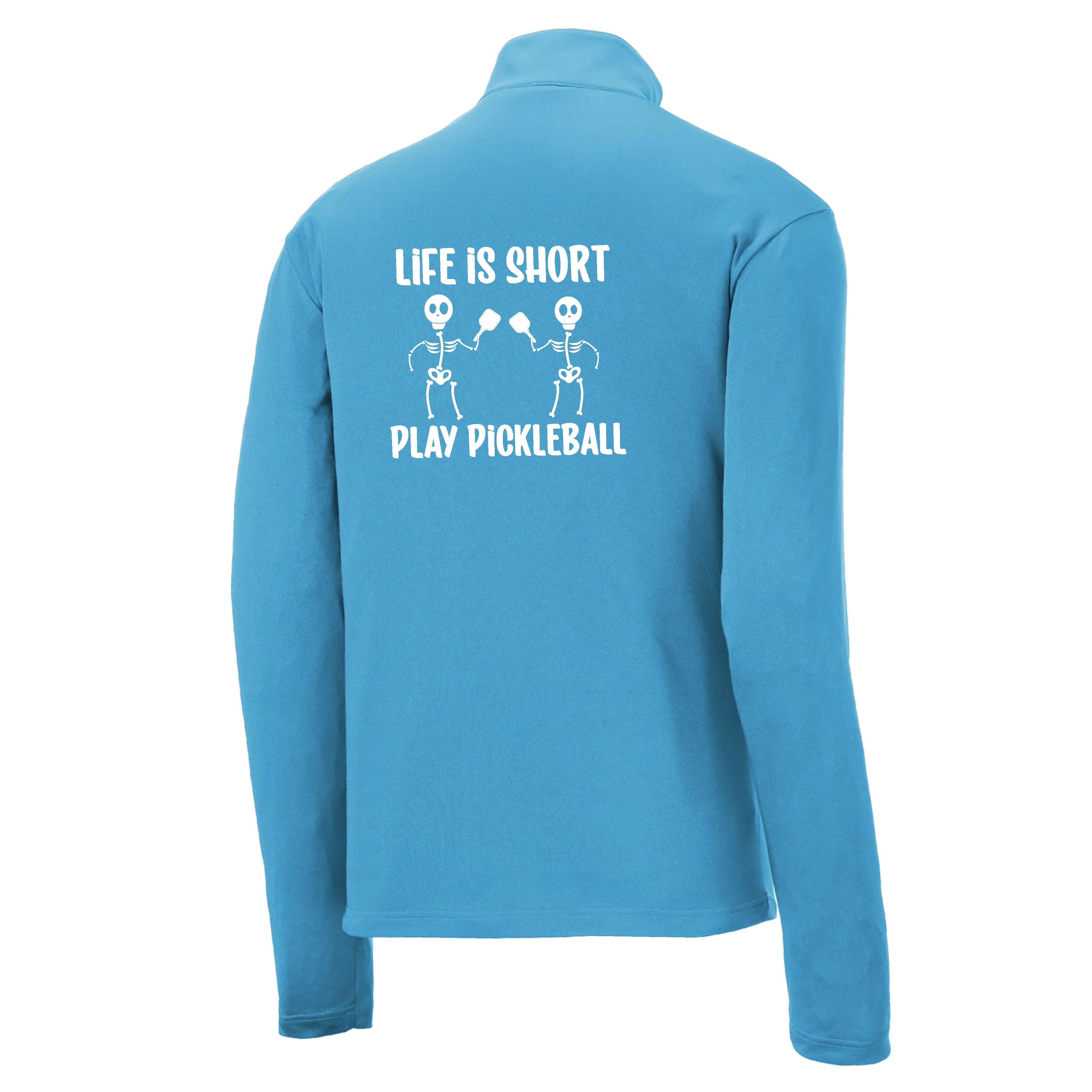 Life is Short Skeletons | Men's 1/4 Zip Long Sleeve Pullover Athletic Shirt | 100% Polyester