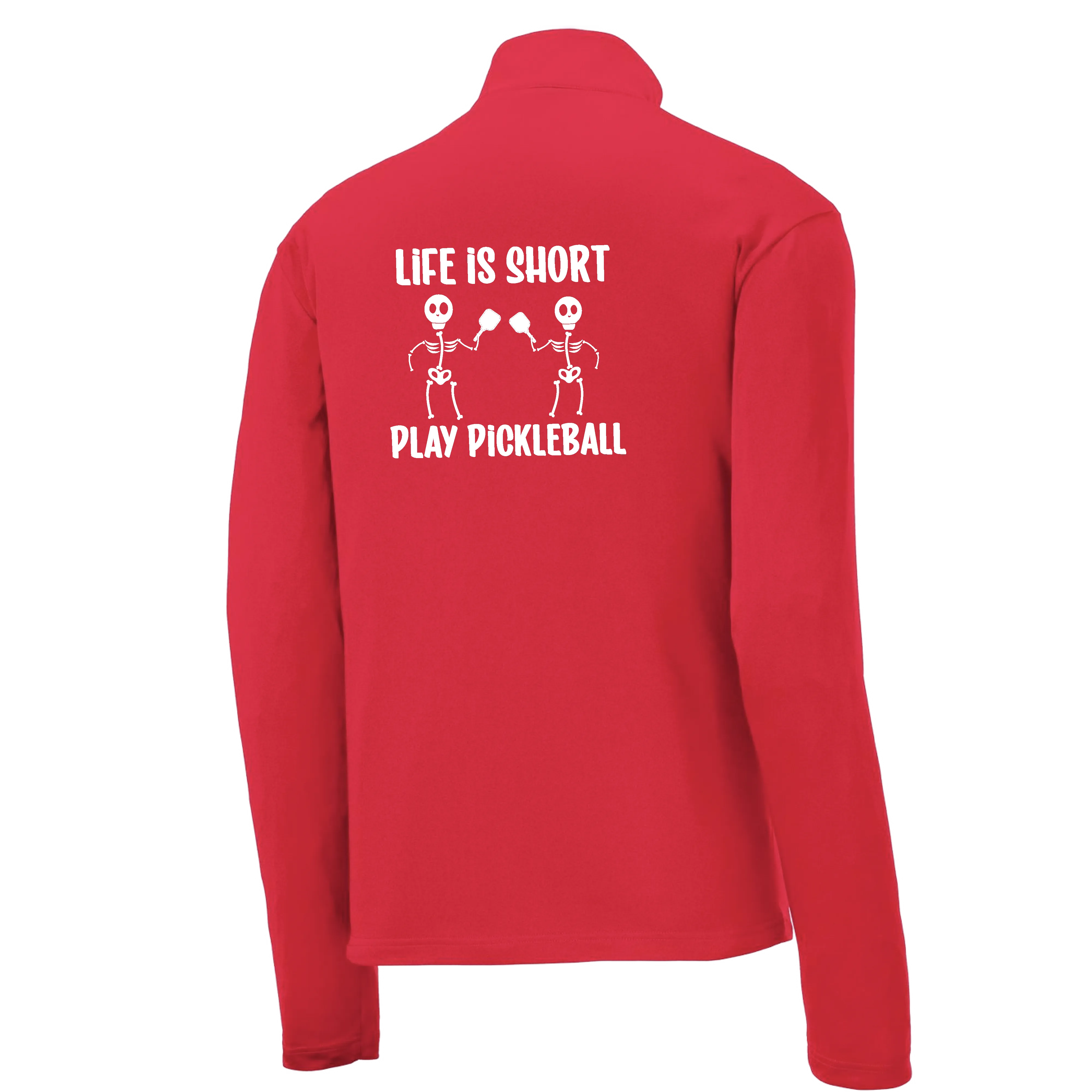 Life is Short Skeletons | Men's 1/4 Zip Long Sleeve Pullover Athletic Shirt | 100% Polyester