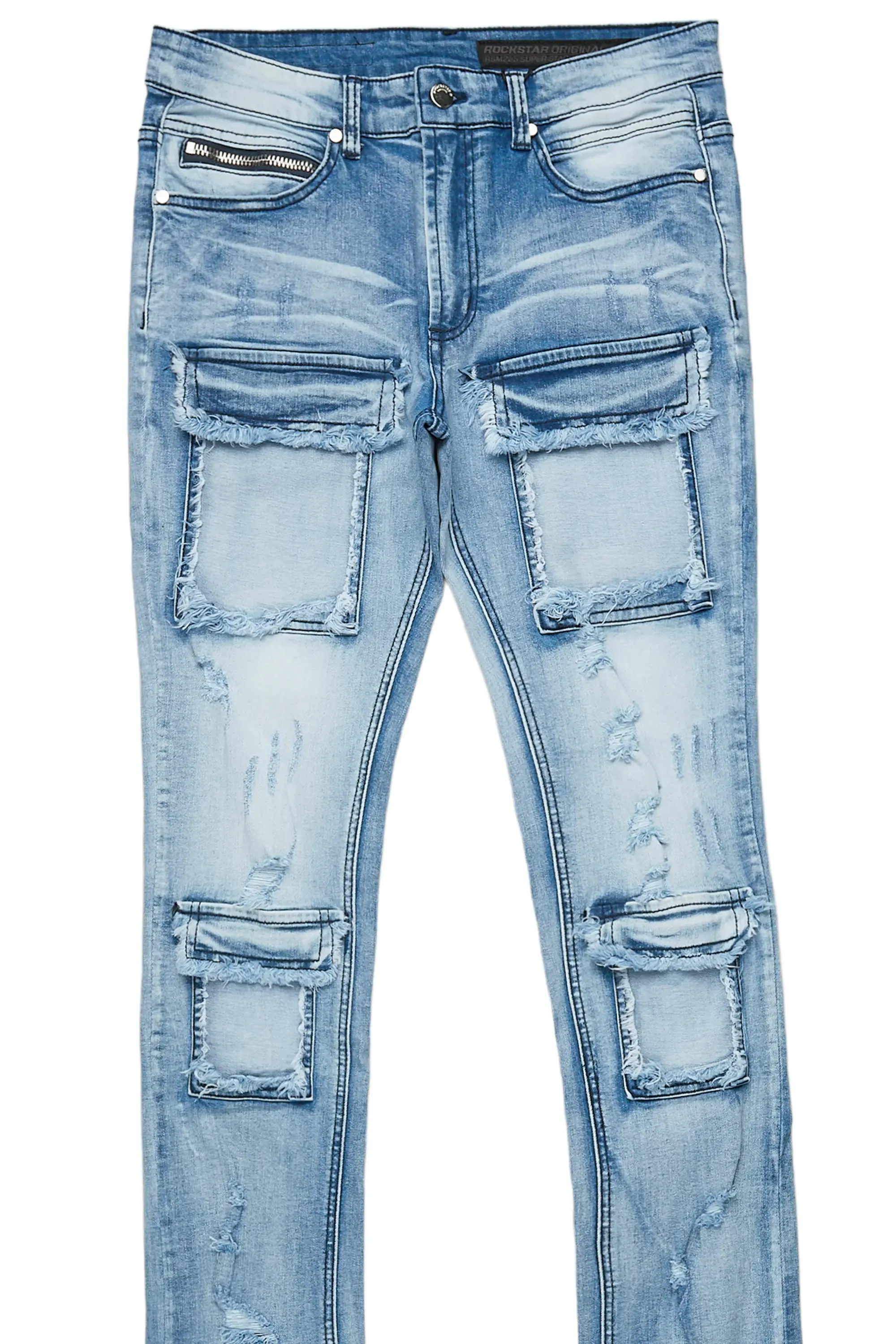 Light Blue Super Stacked Flare Jean for men