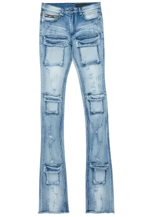 Light Blue Super Stacked Flare Jean for men