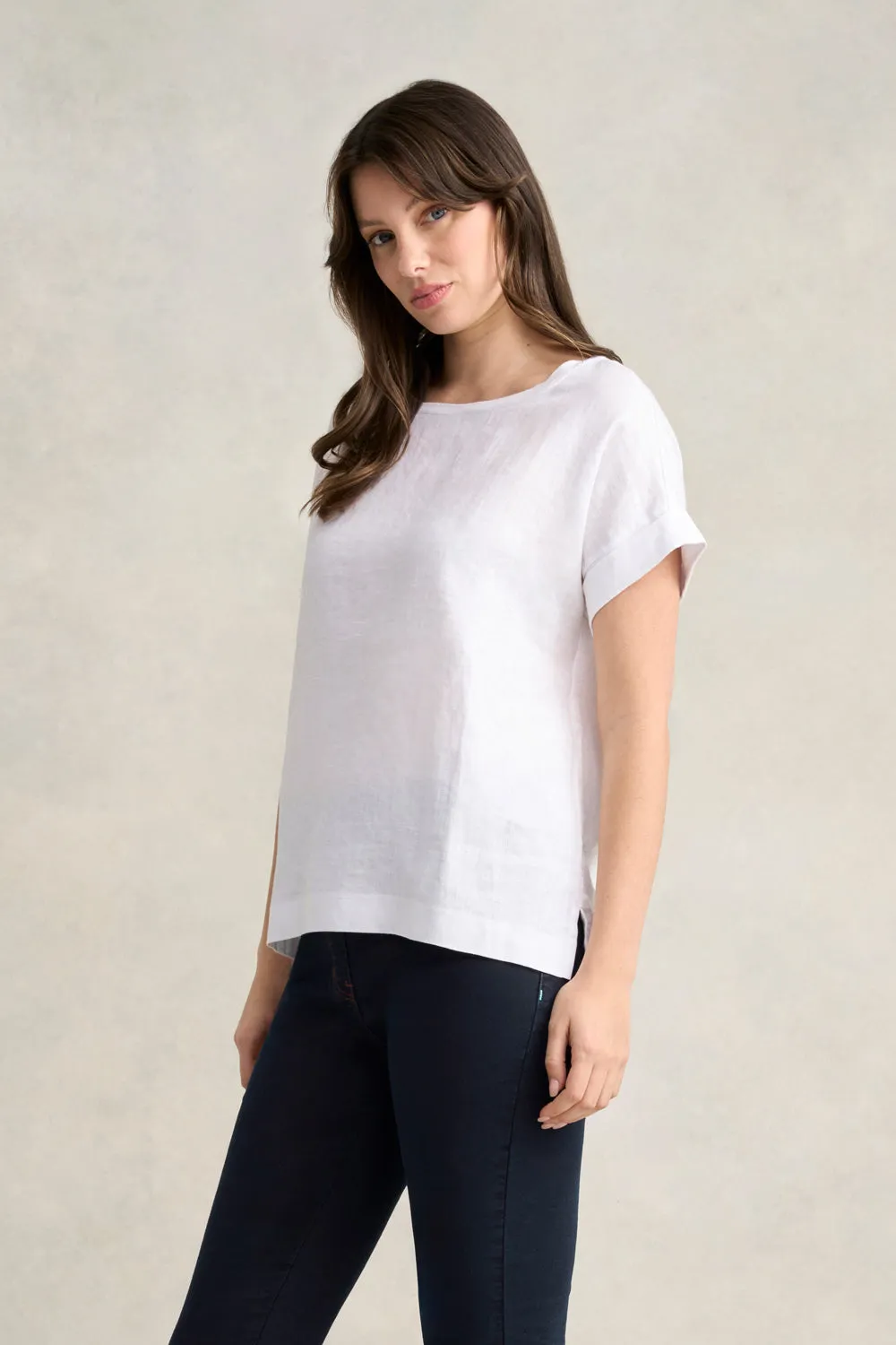 Linen Mix Top - White