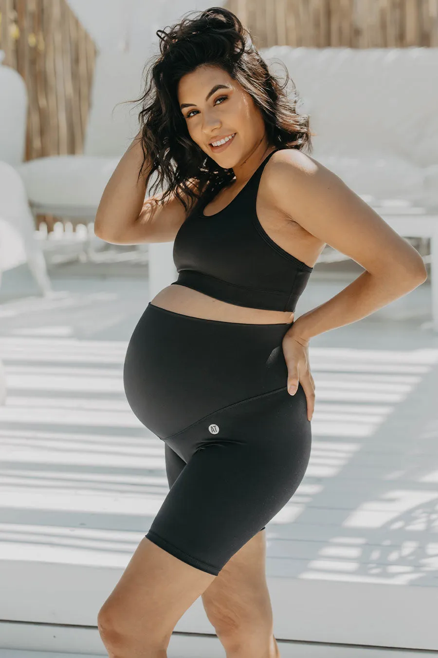 Mama Maternity Bike Shorts - Black