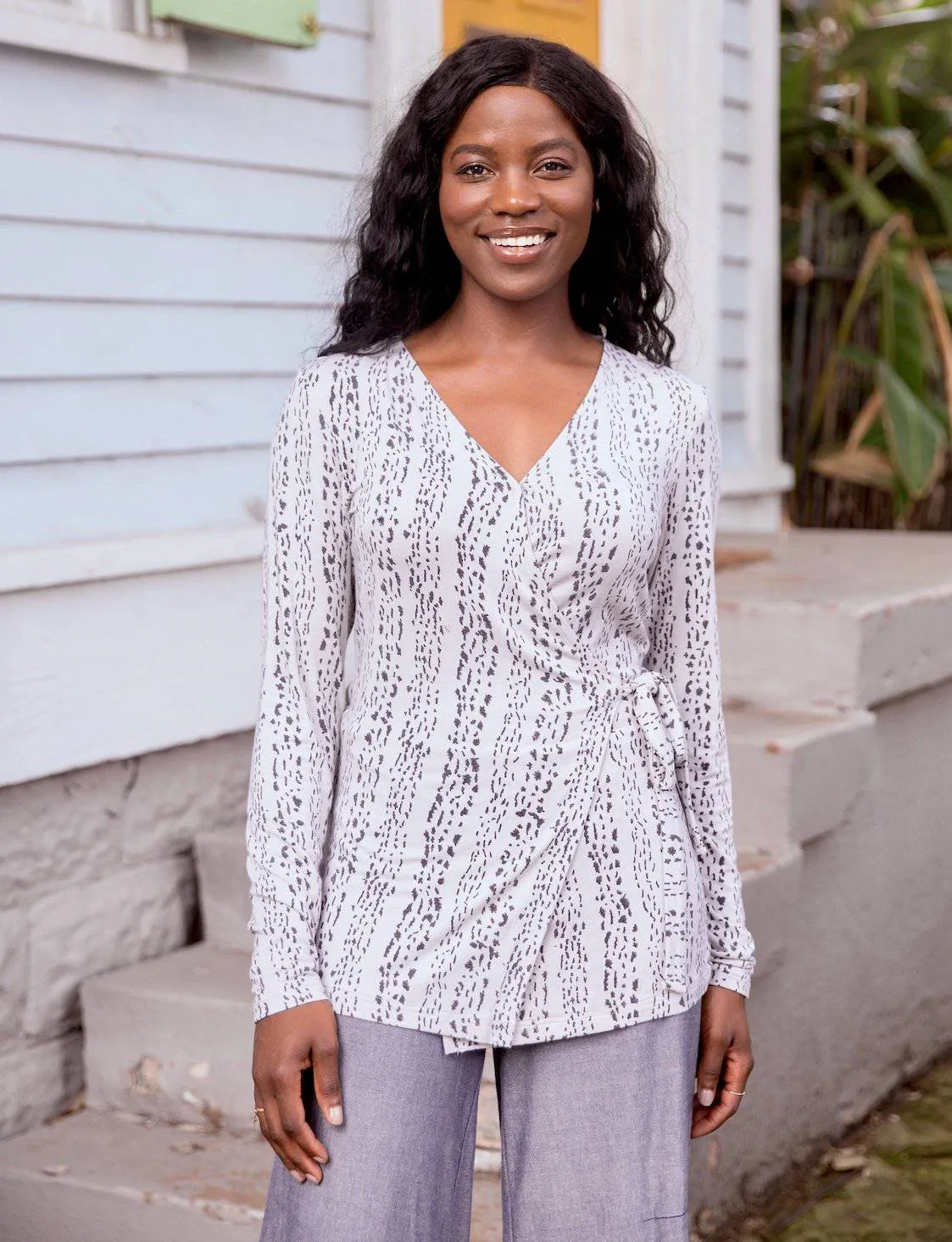 Marble Organic Wrap Top - FINAL SALE