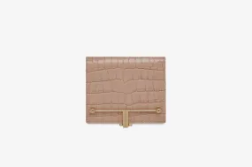 Melville Street Wallet - Croc-Embossed Leather Peony