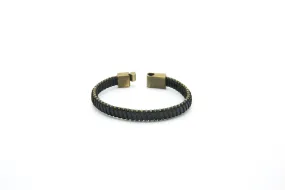 Men's Brass-Tipped Leather Bracelet