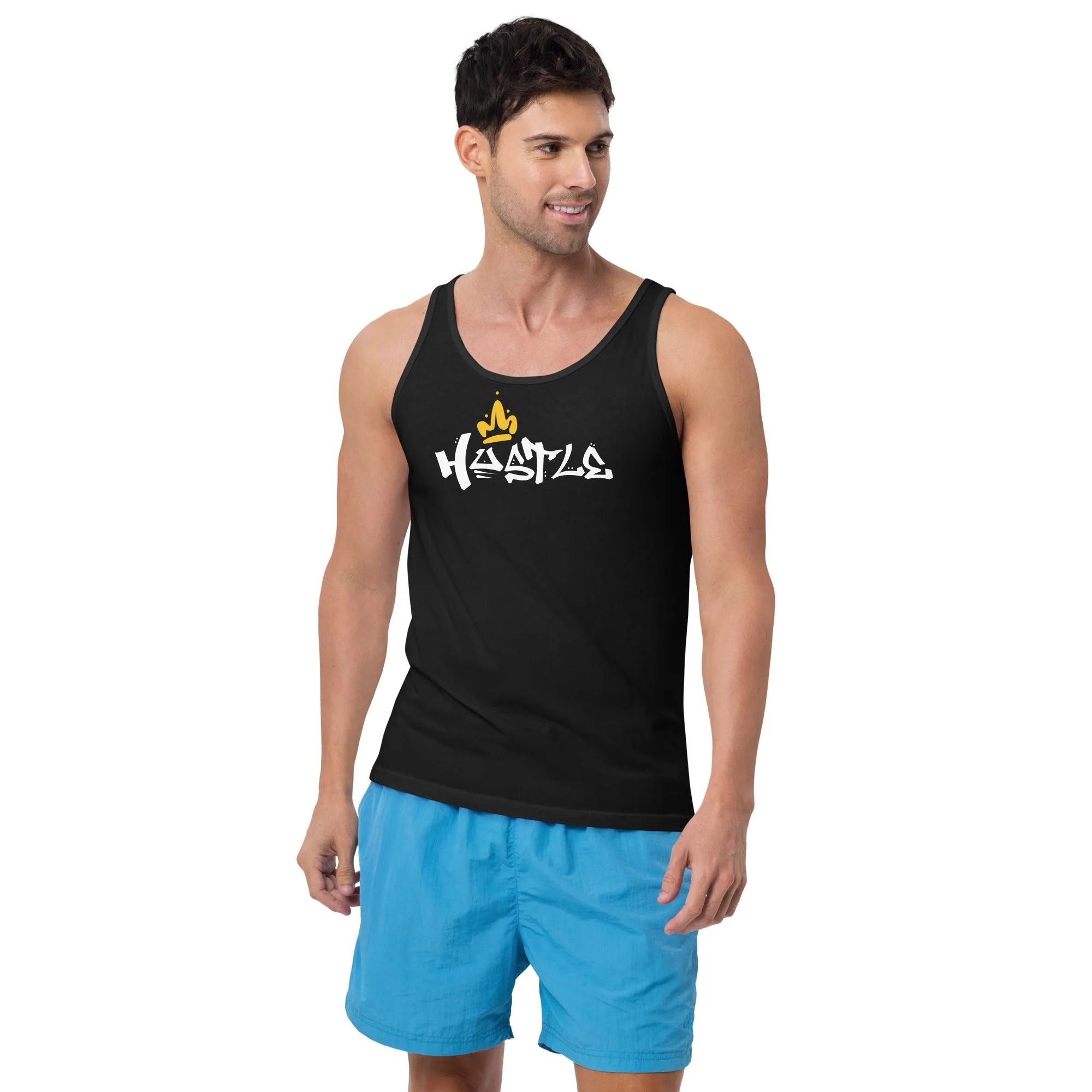 Men's Hustle King Theme Graphic Tank Top