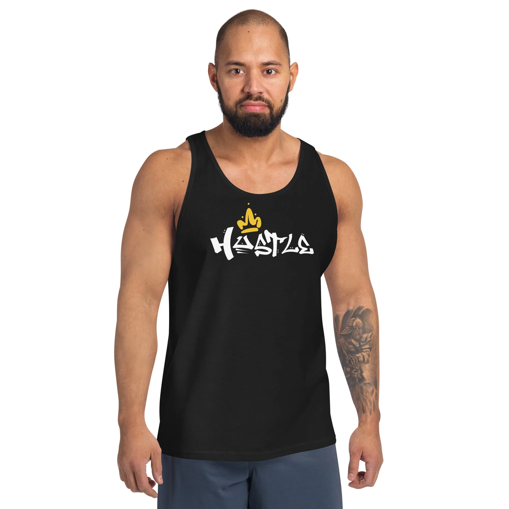 Men's Hustle King Theme Graphic Tank Top