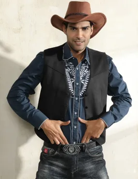 Men's Suede Leather Suit Vest Casual Western Cowboy Waistcoat Leisure Vests