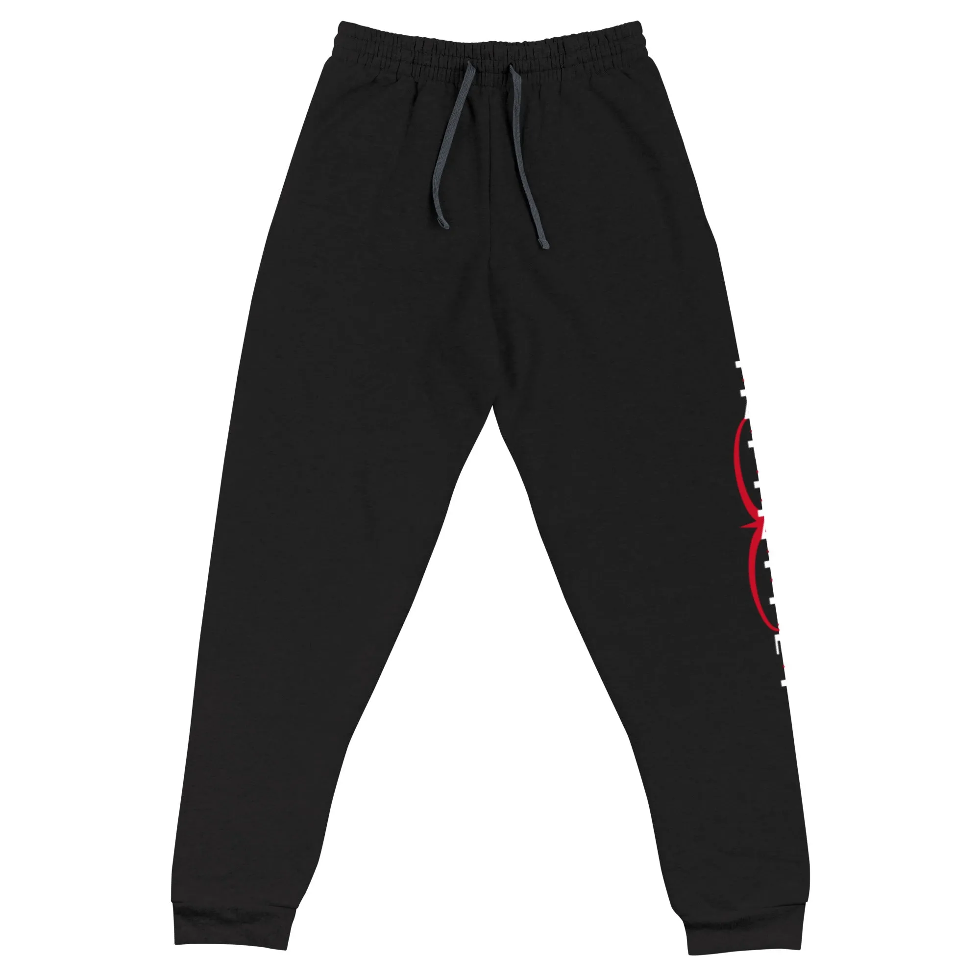 Men's Text And Logo Print Black Joggers