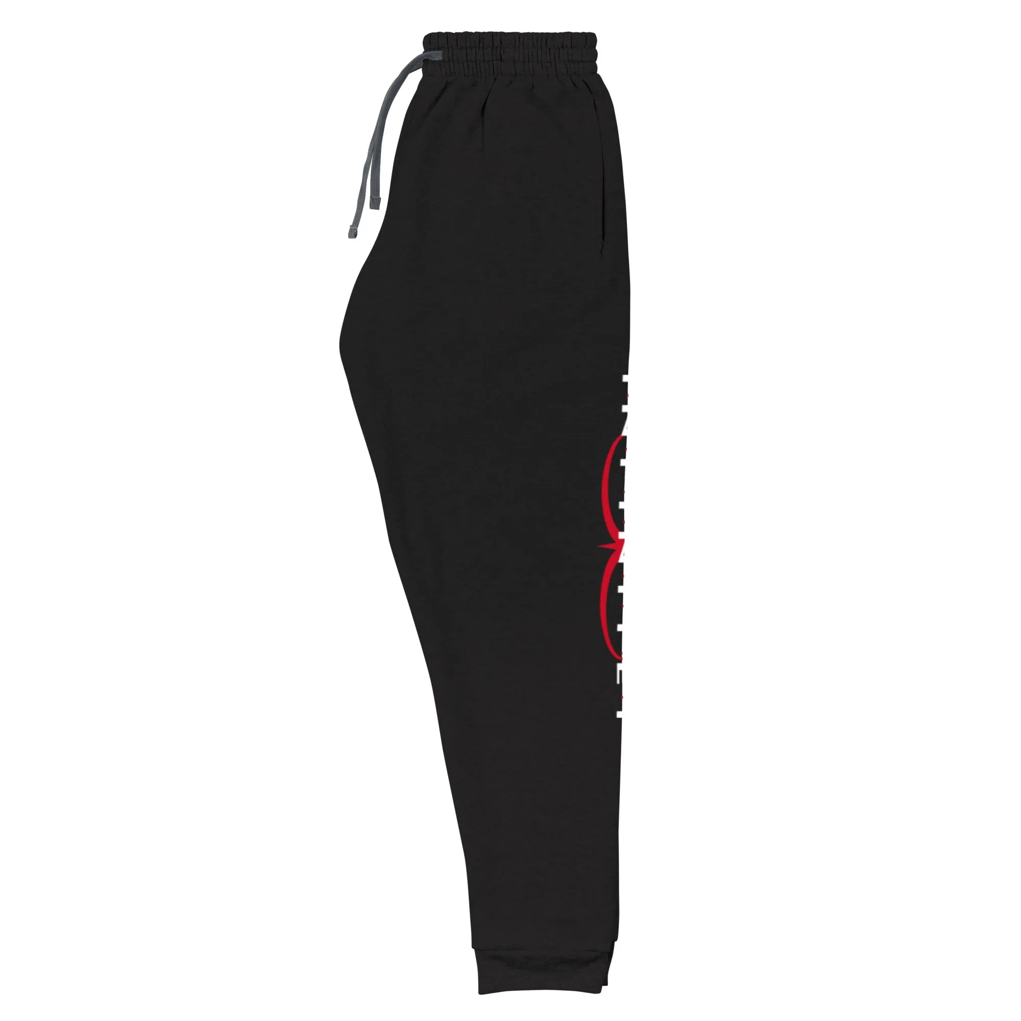 Men's Text And Logo Print Black Joggers