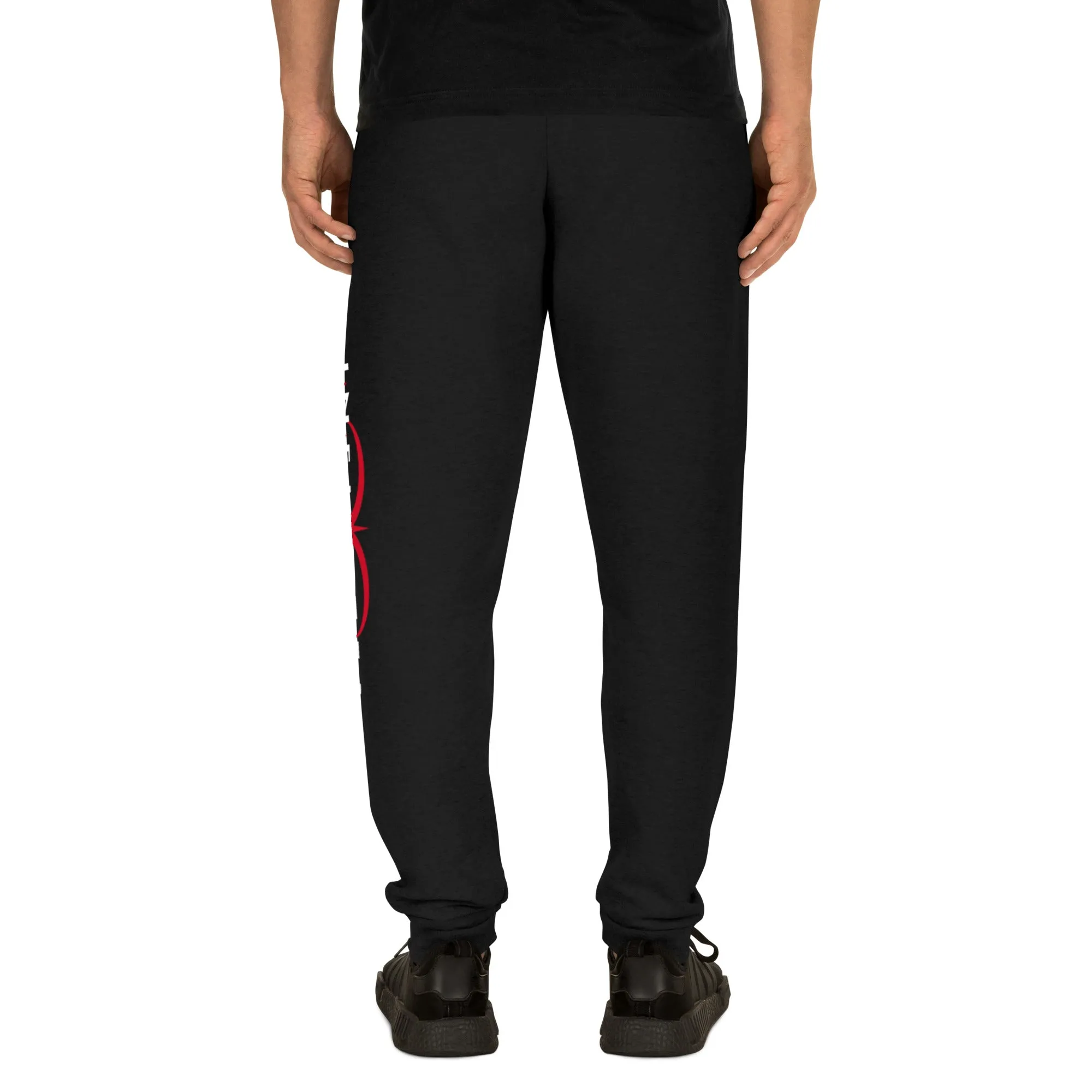 Men's Text And Logo Print Black Joggers