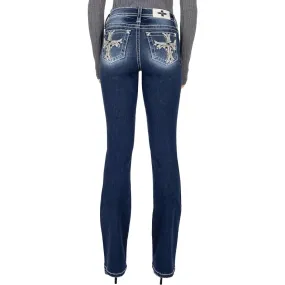 Miss Me Women's Ombre Cross Bootcut Jeans