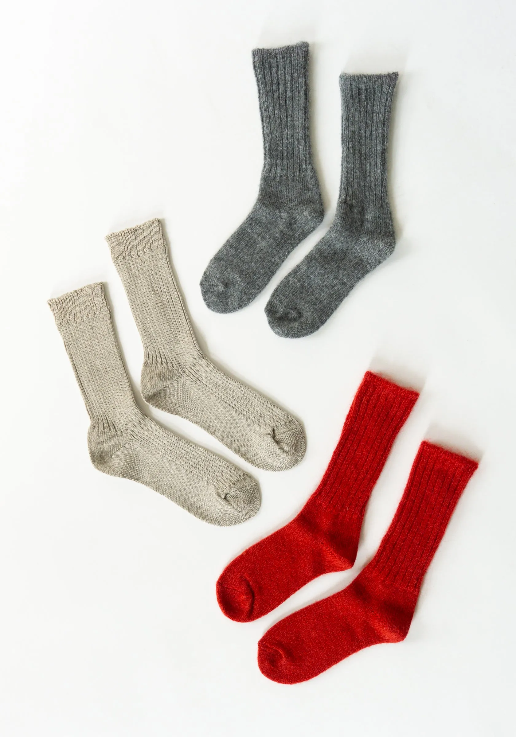 Mohair Socks in Grey