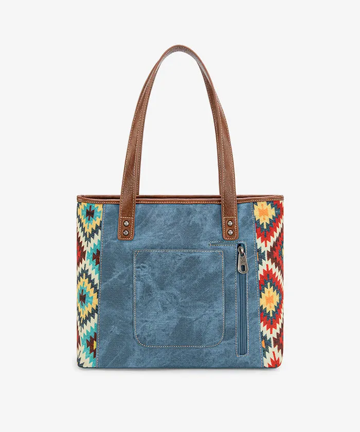 Montana West Aztec Denim Concealed Carry Tote