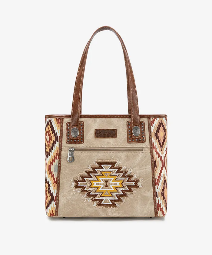 Montana West Aztec Denim Concealed Carry Tote