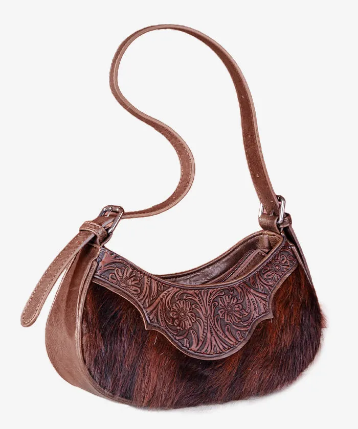 Montana West Cowhide Tooled Hobo Bag