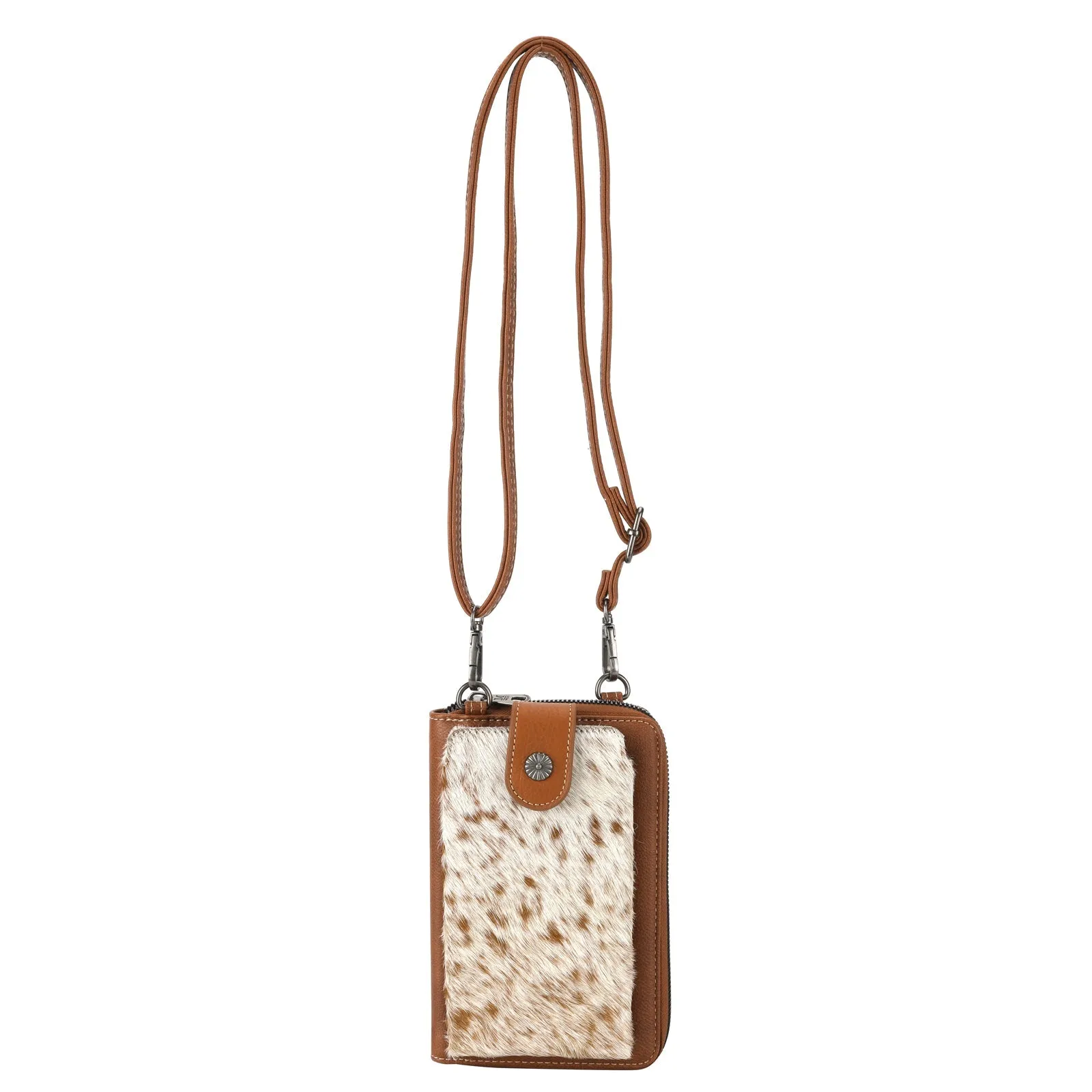 Montana West Genuine Hair-On Cowhide Crossbody Phone Purse