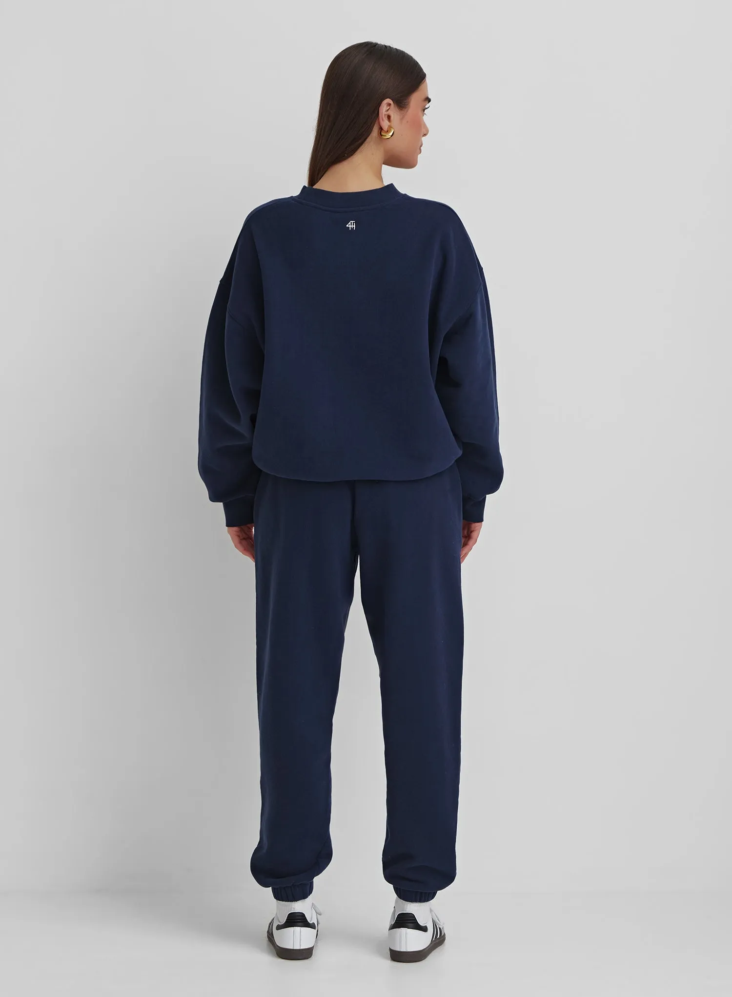 Navy Applique Oversized Sweatshirt- Apollo