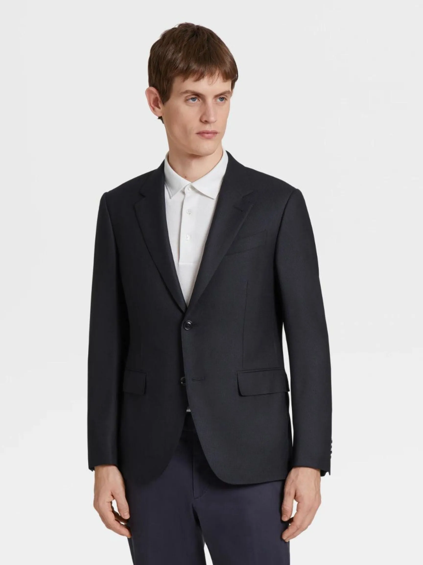 Navy Blue Trofeo Comfort Wool & Silk Jacket