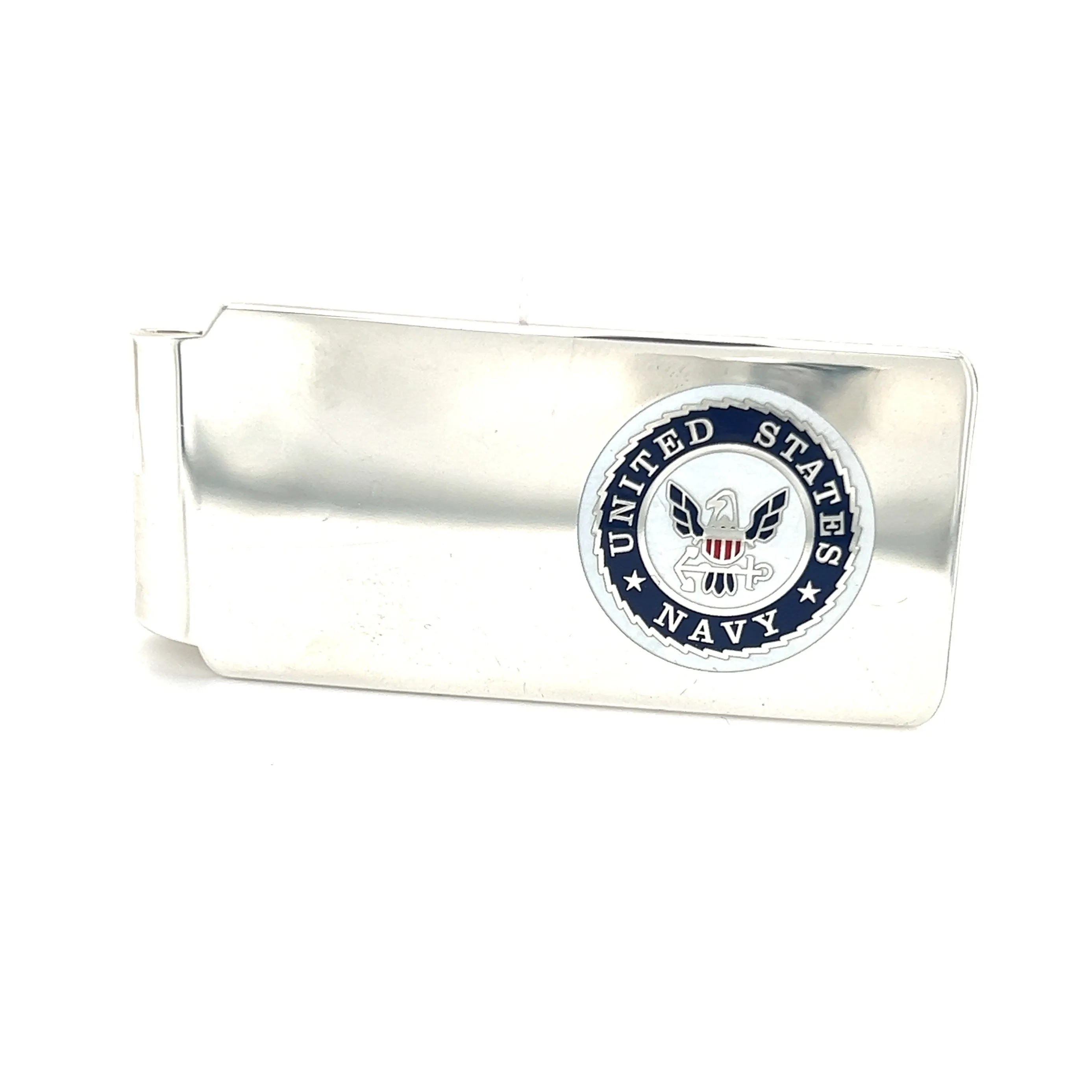 Navy Money Clip in Sterling Silver