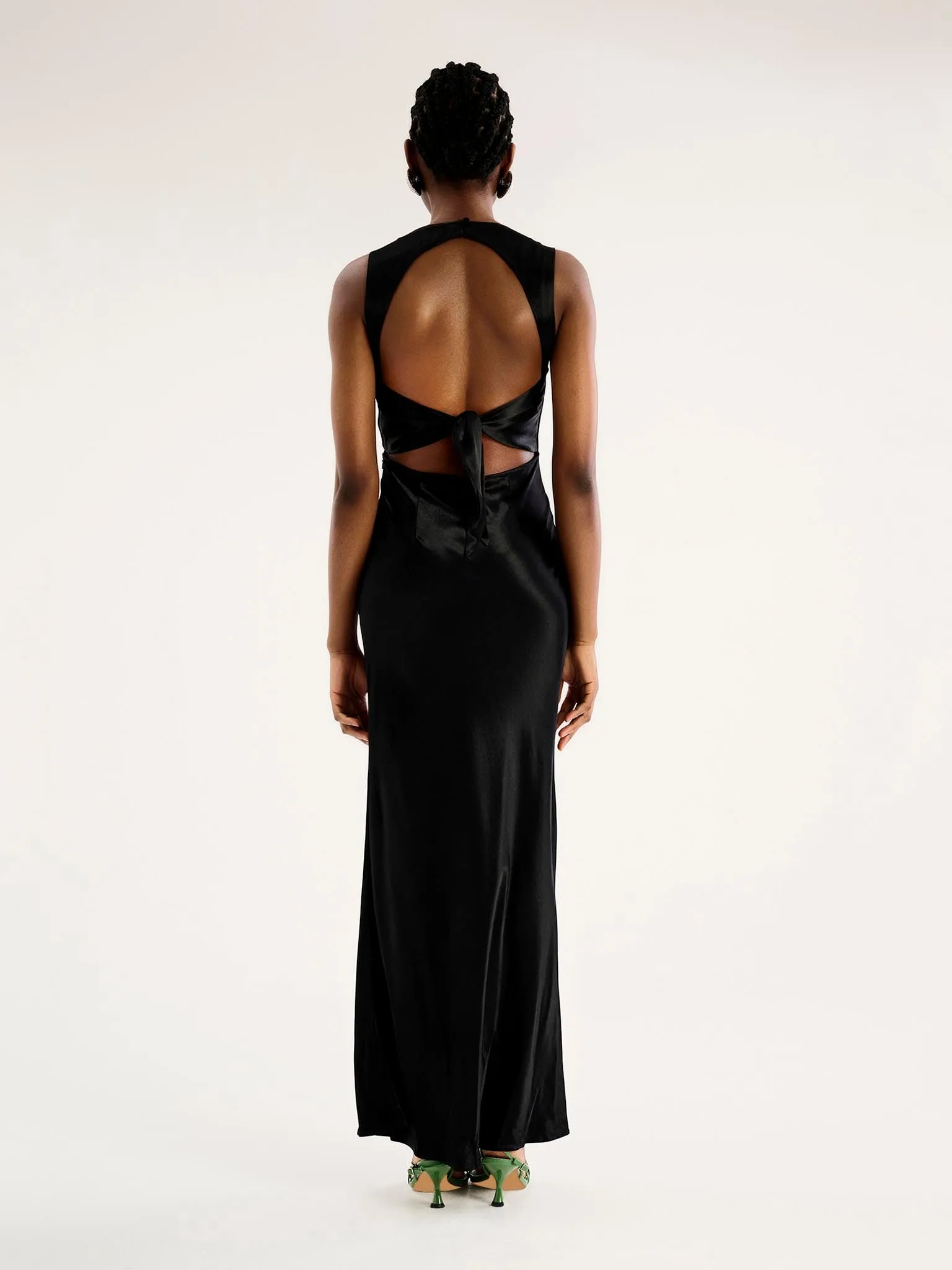 Nova Tie Back Dress in Black