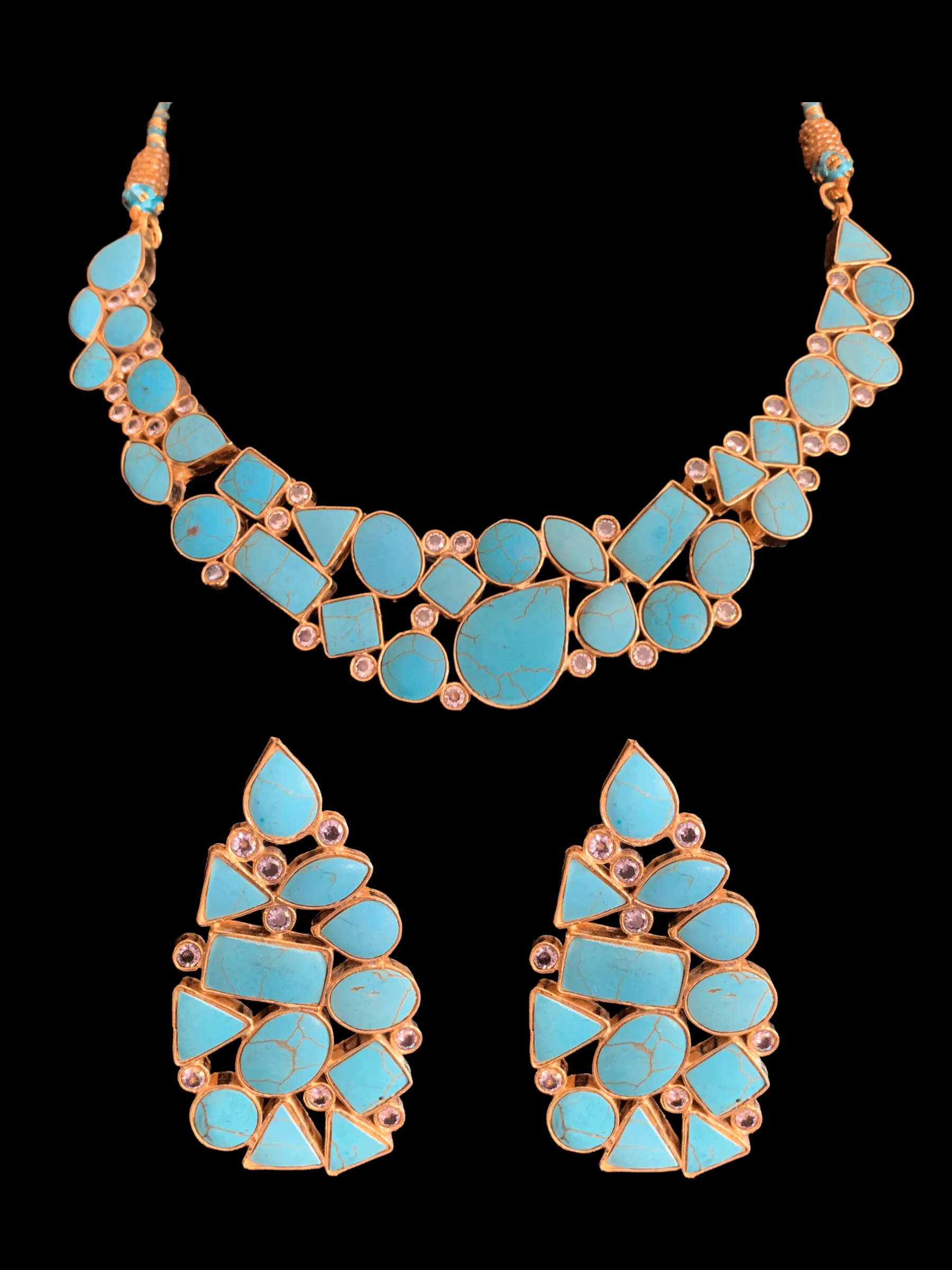 NS190 Turquoise necklace set ( READY TO SHIP )