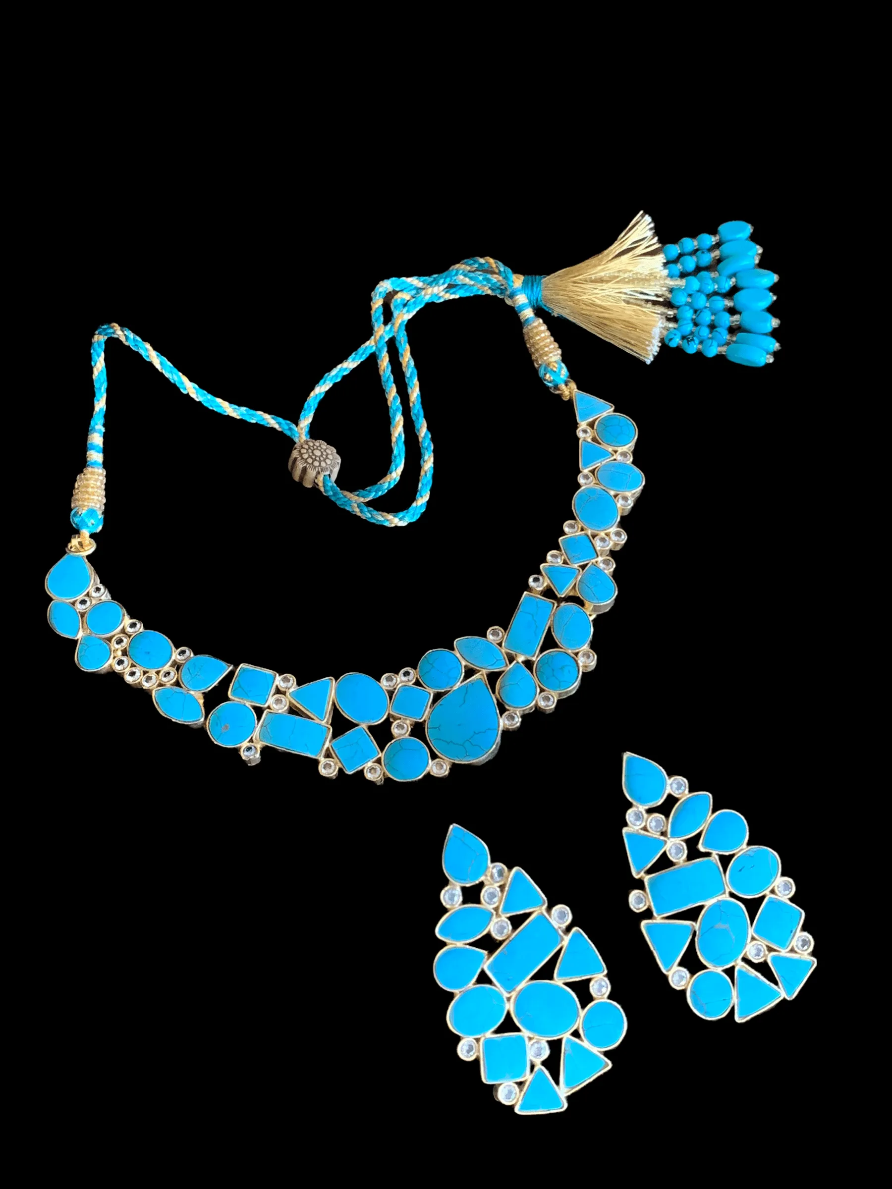 NS190 Turquoise necklace set ( READY TO SHIP )