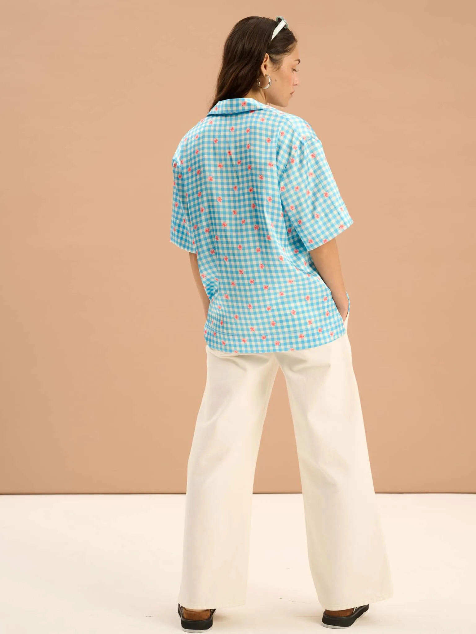 Oaklyn Floral Gingham Print Shirt