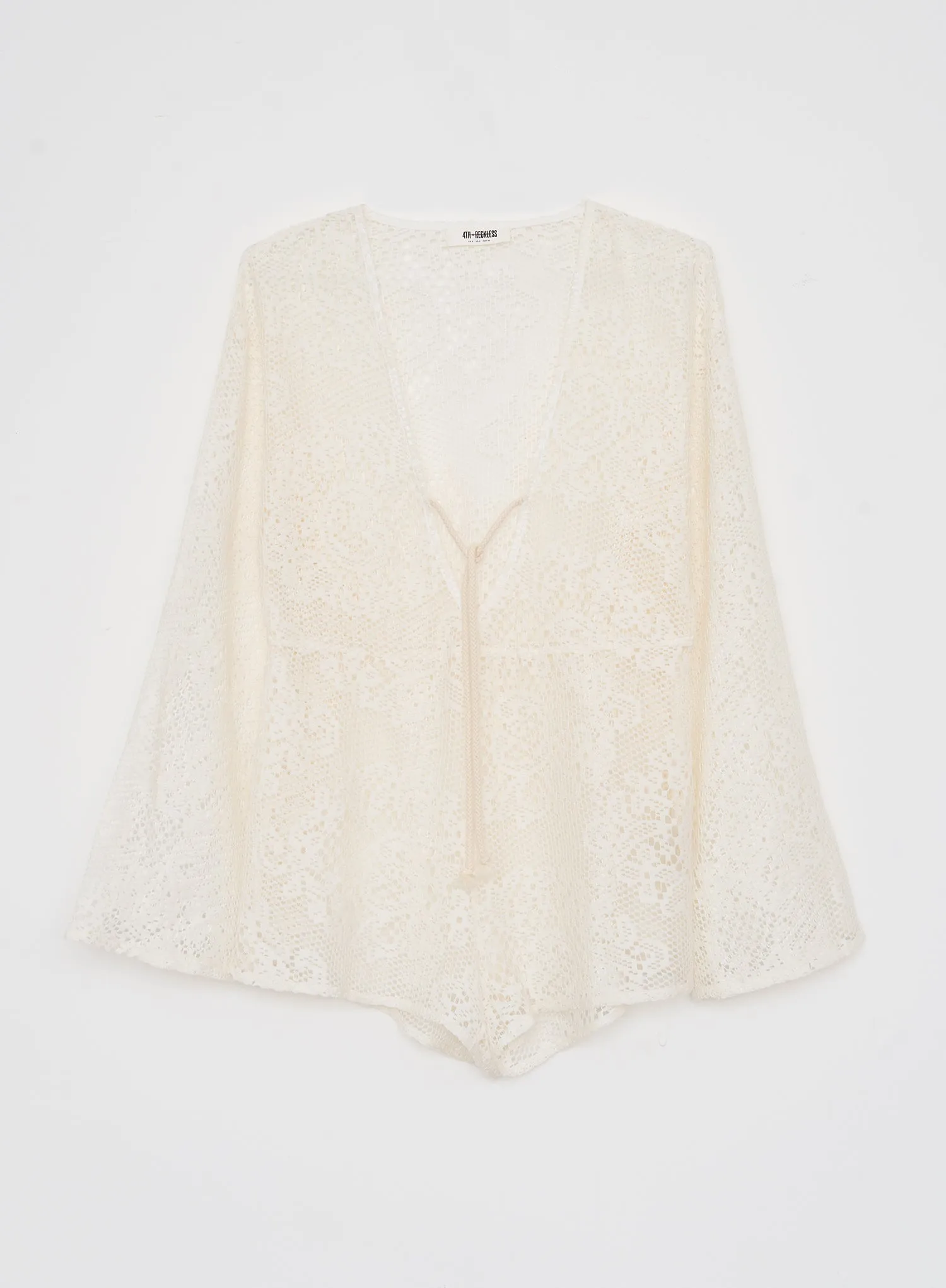 Off White Crochet Playsuit- Ambre