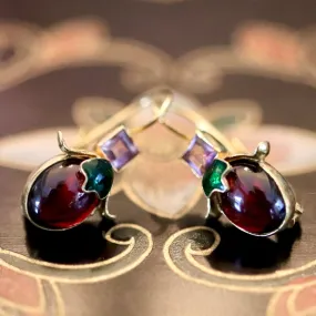 Olivia 14k Gold, Garnet and Amethyst Earrings