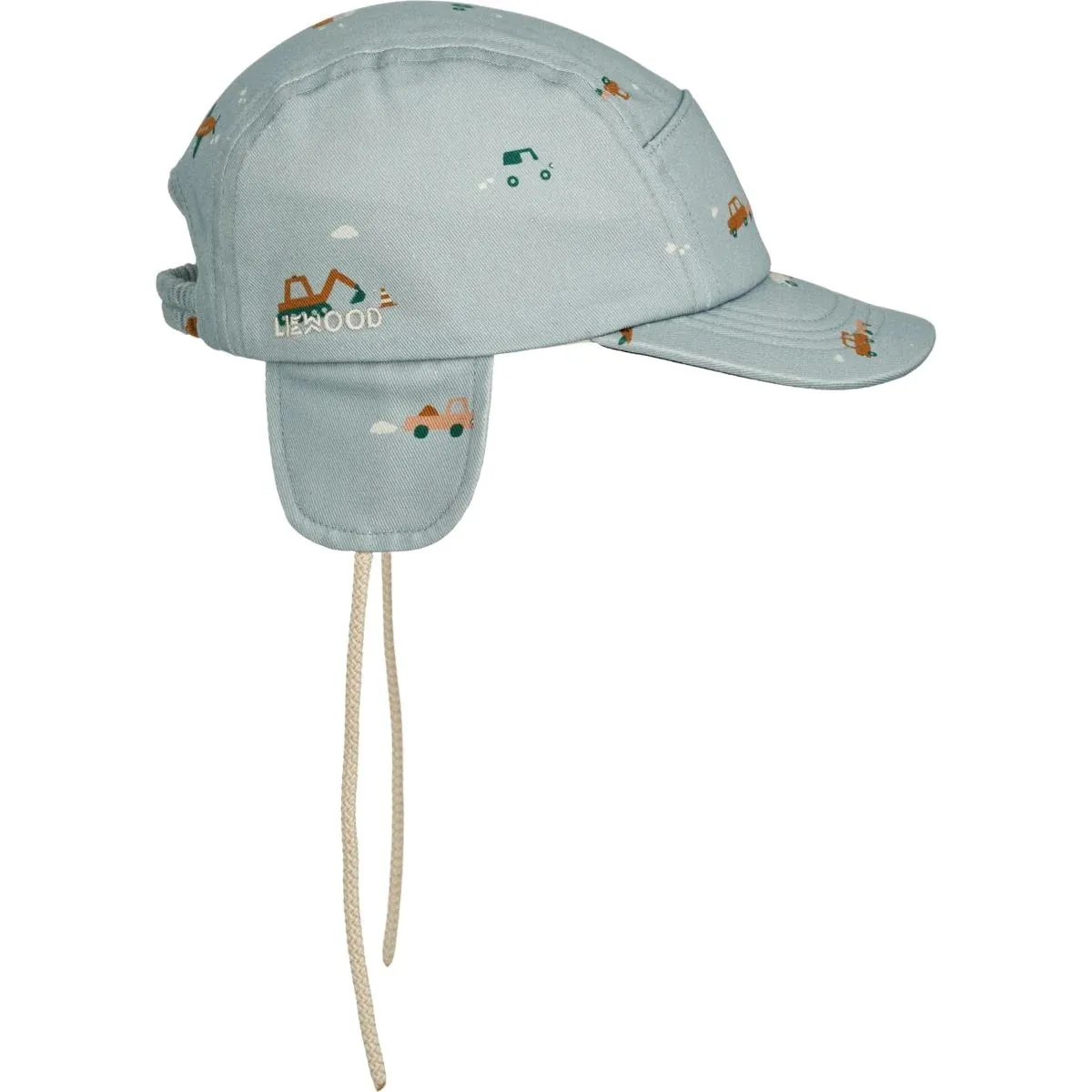 Opal Baby Cap - Vehicles / Dove Blue