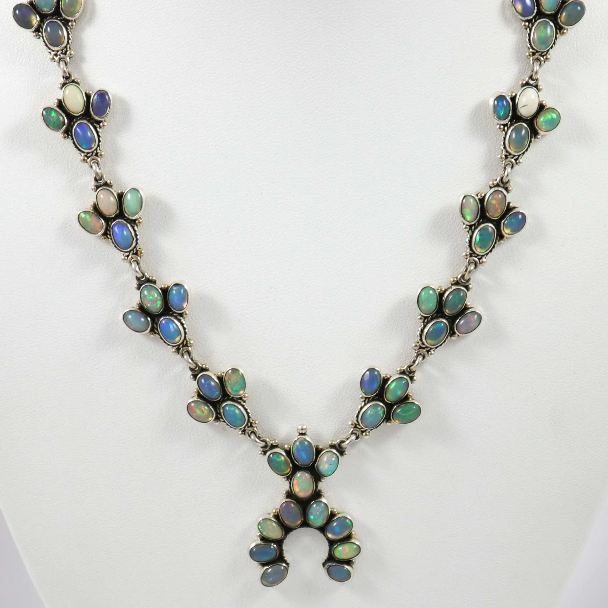 Opal Squash Blossom Necklace