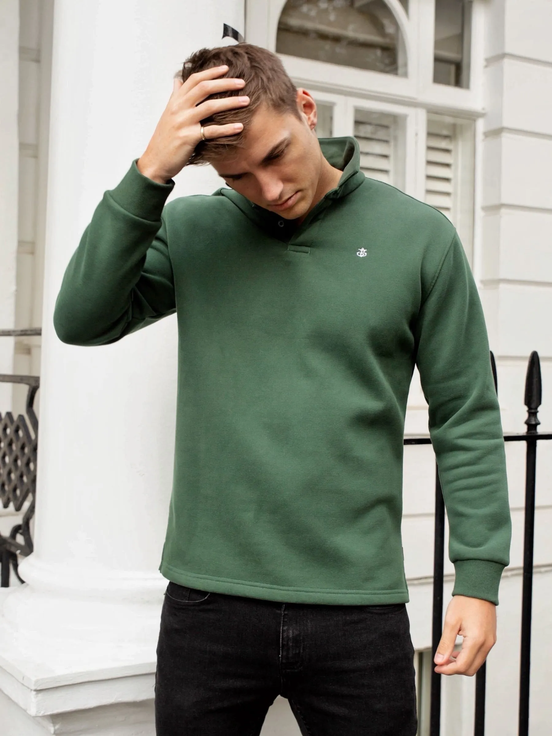 Otley Collared Jumper - Green