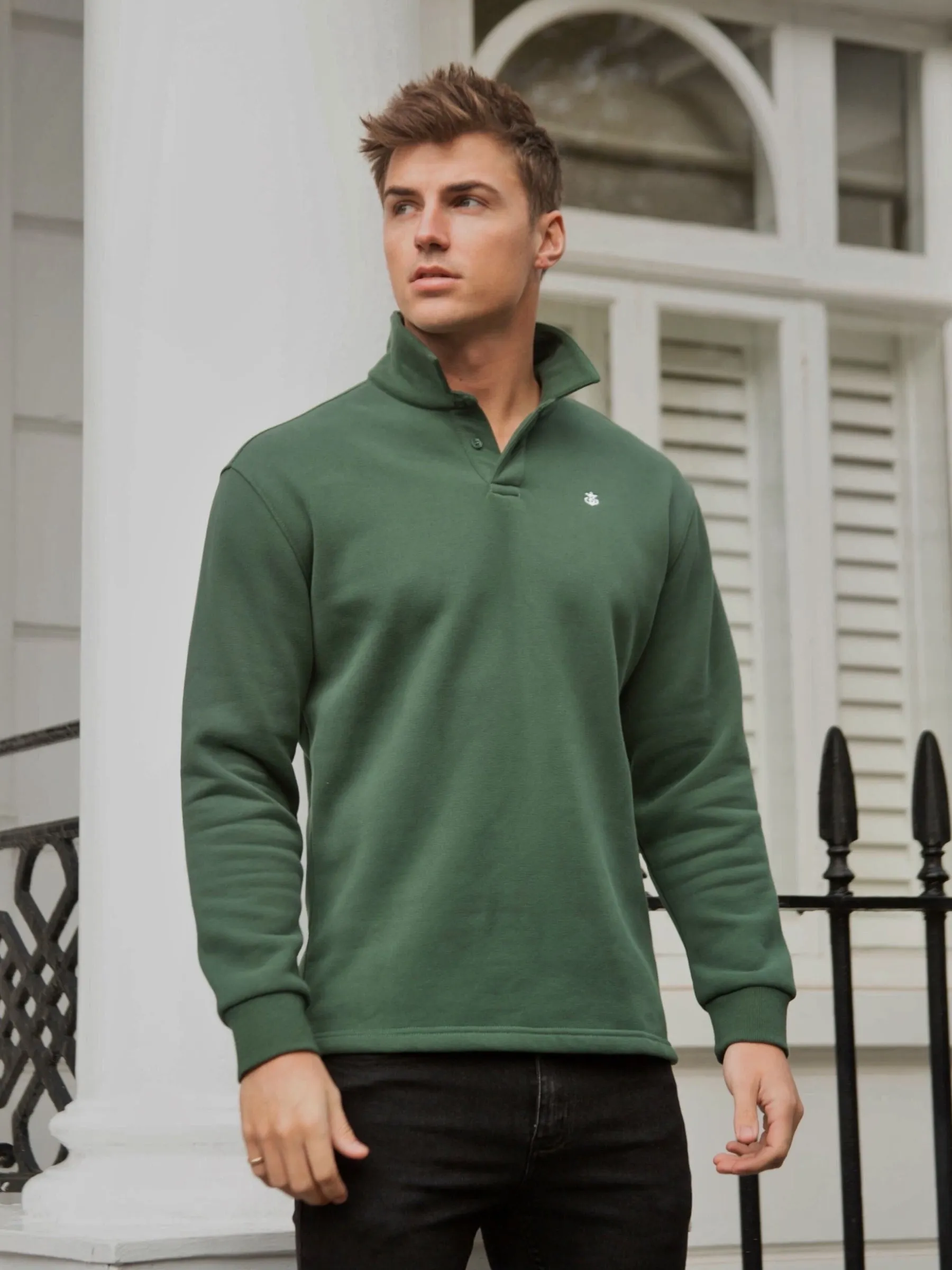 Otley Collared Jumper - Green