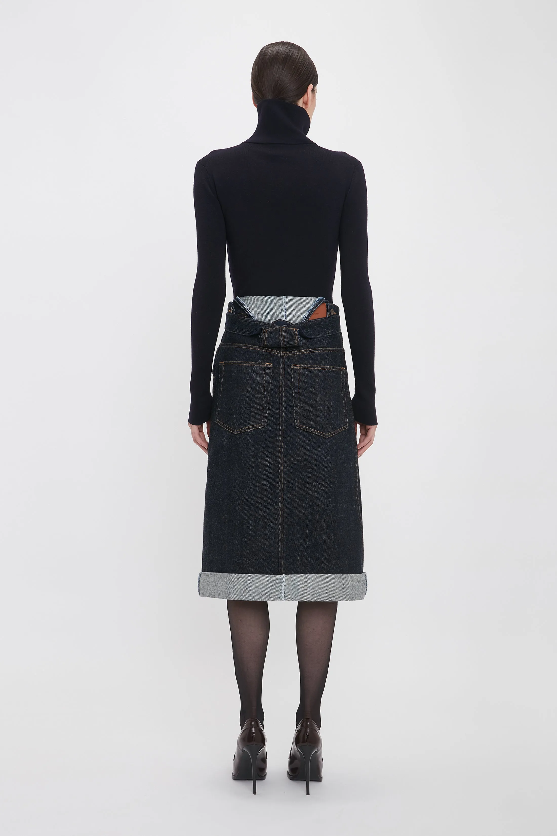 Overall Skirt In Dark Indigo Rinse