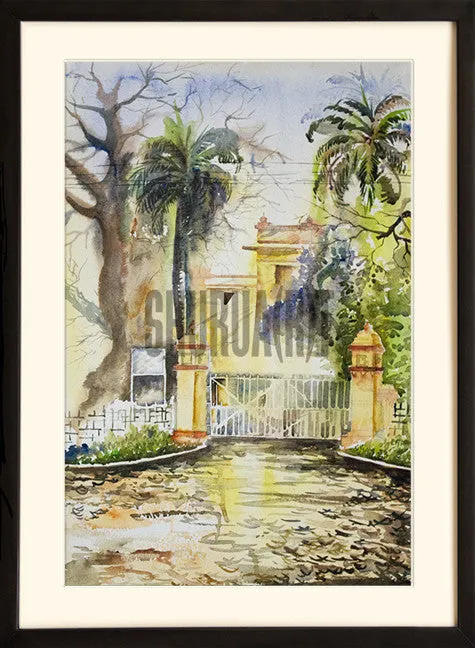 Painting of a building inside Banaras Hindu University